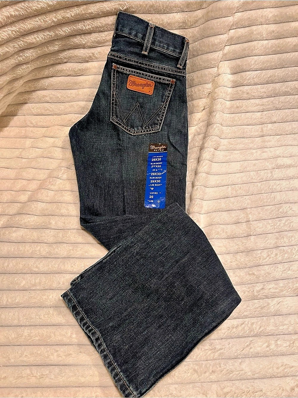 Wrangler Retro Slim Boot Cut Jeans in Black Waist 29